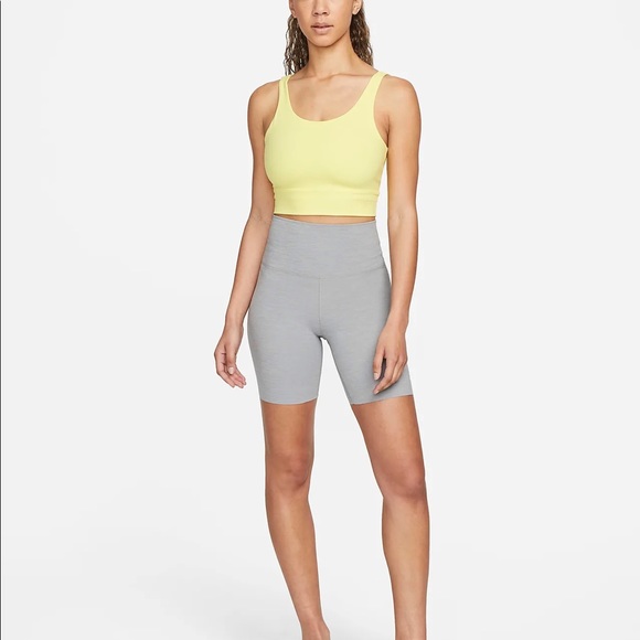 Nike Yoga Luxe Women's Infinalon Crop Top - Light Zitron/Grey Fog - Picture 5 of 5